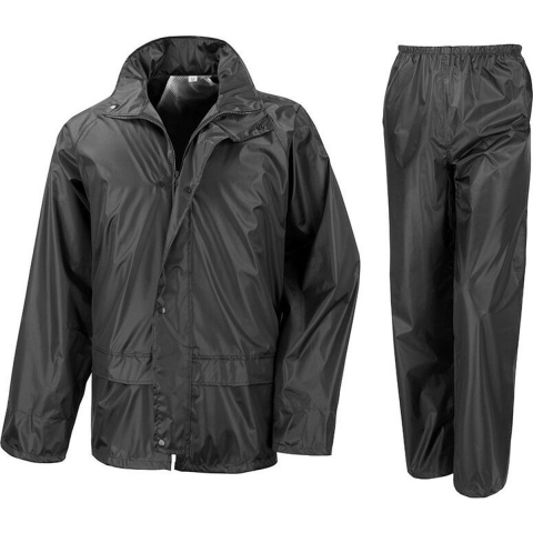 Regenpak winddicht voor kinderen - zwart - Regenjas en regenbroek - Regenkleding XS (98-104) -