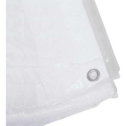 Benson afdekzeil - wit - 5 x 6 m - bevestiging ogen - grondzeil - dekzeil -