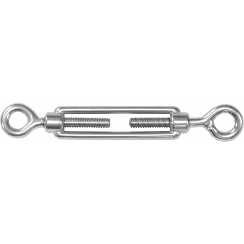 AMIG Spanschroeven/draadspanner met oog/oog - 1x - 12.5cm - 316L RVS - 300kg - M10 schroefdraad -