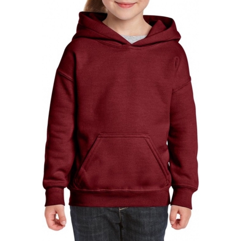 Gildan sweater met capuchon - bordeaux - voor kinderen - kinderkleding 122-128 (S) -