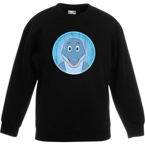 Sweater dolfijn zwart kinderen 5-6 jaar (110/116) -