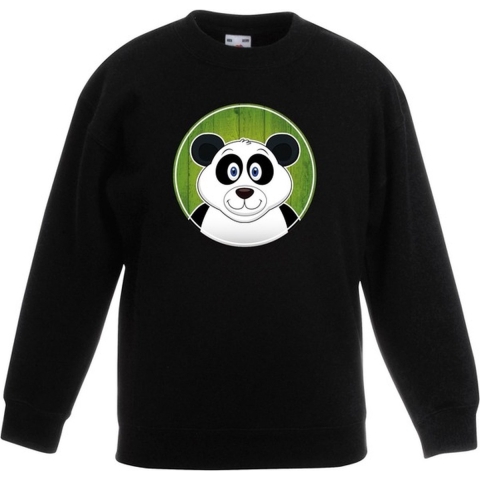 Sweater panda zwart kinderen 5-6 jaar (110/116) -