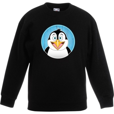 Sweater pinguin zwart kinderen 7-8 jaar (122/128) -