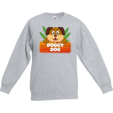 Sweater grijs voor kinderen met Doggy Dog de hond 14-15 jaar (170/176) -