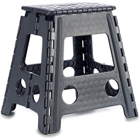 Inklapbaar keukenkrukje/opstapje lichtgrijs 40 x 32 cm -