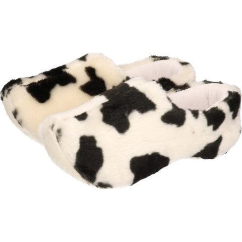 Pluche klompen pantoffels/sloffen met koeien print voor kinderen - Jongens/meisjes 34-35 -