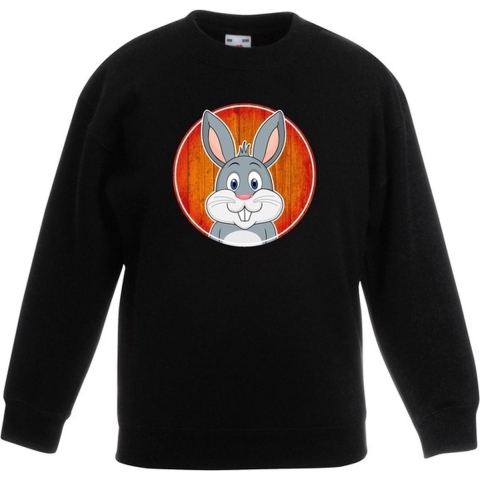 Sweater konijn zwart kinderen 12-13 jaar (152/164) -