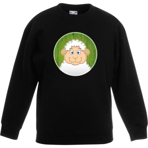 Sweater lammetje zwart kinderen 7-8 jaar (122/128) -