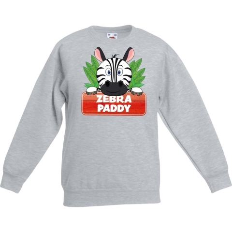 Sweater grijs voor kinderen met Paddy de zebra 12-13 jaar (152/164) -