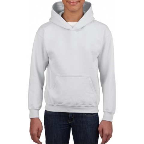 Gildan sweater met capuchon - wit - voor kinderen - kinderkleding XS (104-110) -