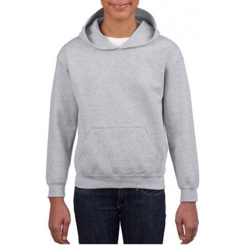 Sweater met capuchon - grijs - jongens/meisjes - katoen/polyester M (140-152) -