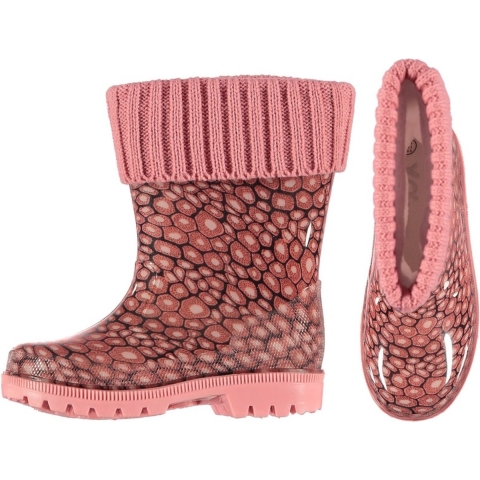Roze kinder regenlaarzen met voering 34 -