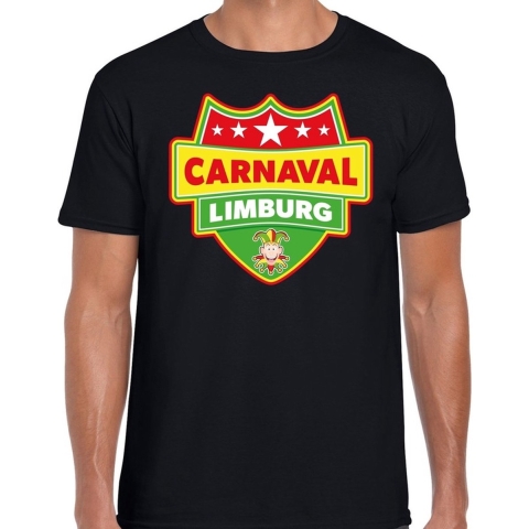 Carnaval verkleed t-shirt Limburg zwart voor heren M -