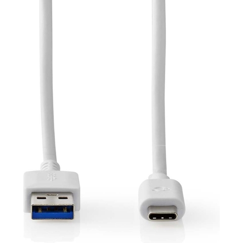 Nedis CCGW61600WT10 Usb-kabel Usb 3.2 Gen 1 Usb-a Male Usb-c™ Male 5 Gbps Vernikkeld 1.00 M Rond Pvc Wit Doos