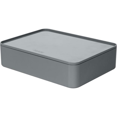 HAN HA-1110-19 Smart-organiser Allison Box Met Binnenschaal En Deksel Graniet Grijs, Stapelbaar