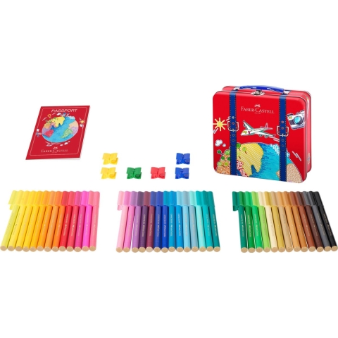 Faber Castell FC-155535 Viltstiften Faber-Castell Connector In Reiskoffer 46 Stuks