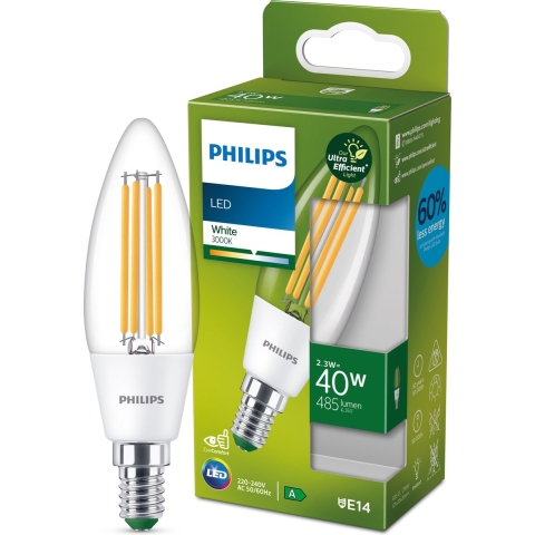 Philips LED CLA 40W B35 E14 3000K CL Verlichting