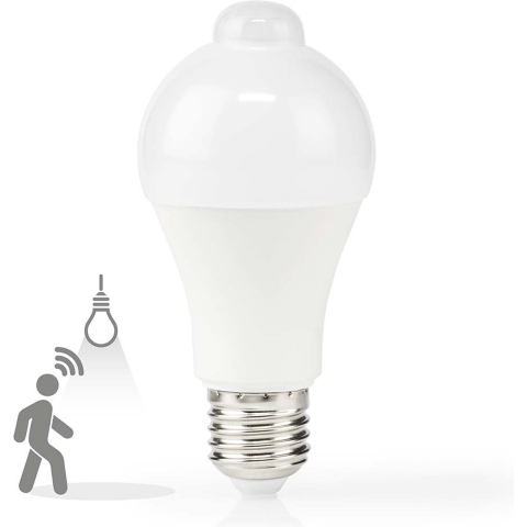 Nedis LBPE27A602 Led-lamp E27 A60 8.5 W 806 Lm 3000 K Wit Frosted Bewegingsdetectie 1 Stuks