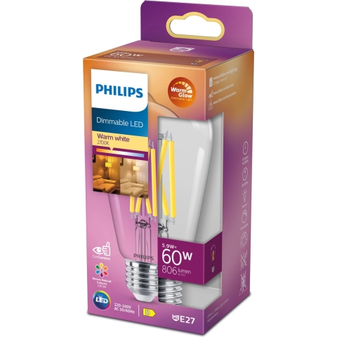 Philips Led Classic 60w St64 E27 Cl Wgd90 Srt4 Verlichting
