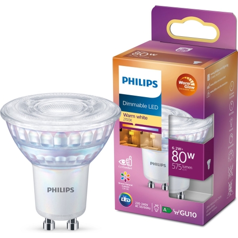 Philips Dimbare LED Spot 80W GU10 Warm Wit