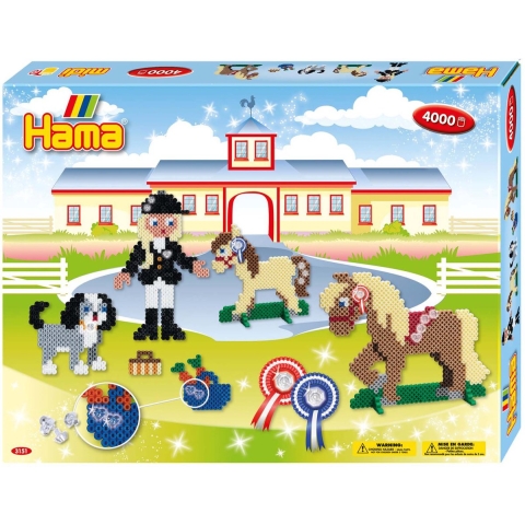 Hama Strijkkralen Paardenrijsschool 4000 Stuks Multicolor/Glitter