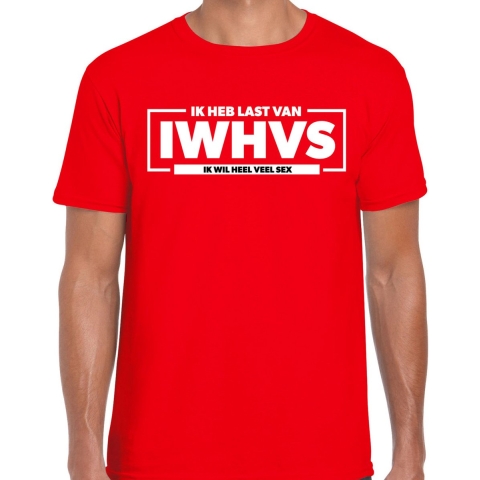 Foute party t-shirt voor heren - last van - rood - carnaval/themafeest S -