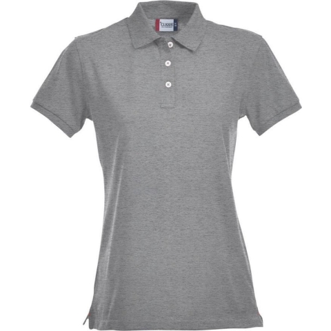 Clique 028241 Stretch Premium Polo Ladies - Grijsmelange - L