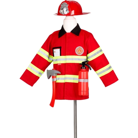 Souza Kostuum - Brandweerman - Rood - Souza - 4-7 jaar (104-122) - Kostuum