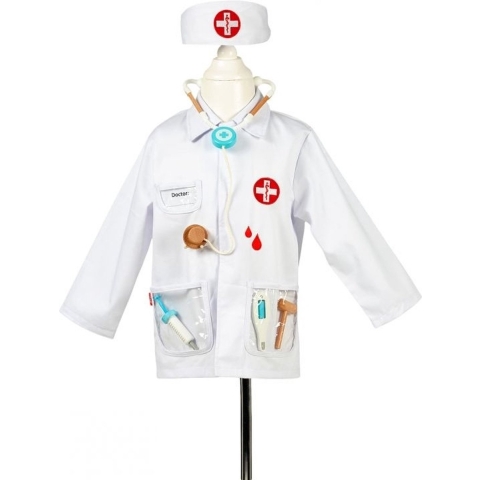 Souza Kostuum - Dokter - Wit - Souza - 4-7 jaar (104-122) - Kostuum