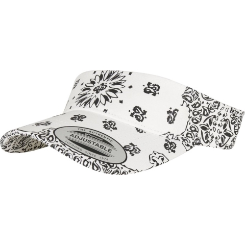 Flexfit FX8888BP Bandana Print Visor - White/Black - One Size