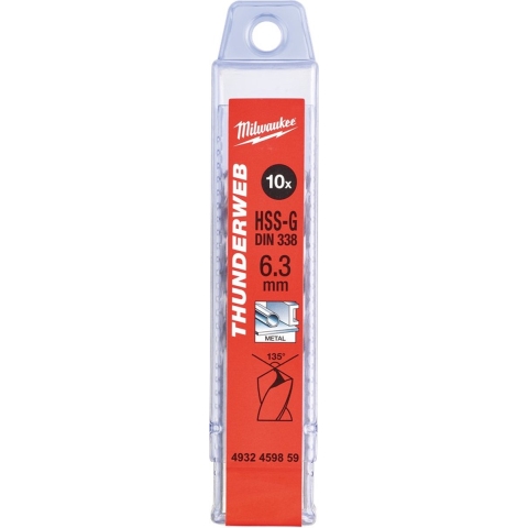 Milwaukee Accessoires Thunderweb HSS-G metaalboor 6.3 - 10 pc - 4932459859