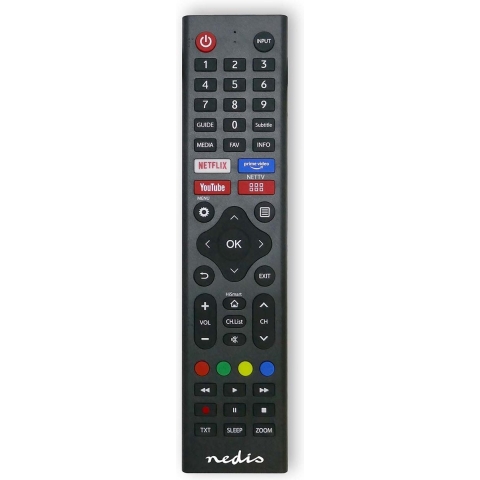 Nedis Vervangende Afstandsbediening | Geschikt voor: Hi-Sense | Voorgeprogrammeerd | 1 Apparaat | Amazon Prime / Disney + Button / Netflix Knop |