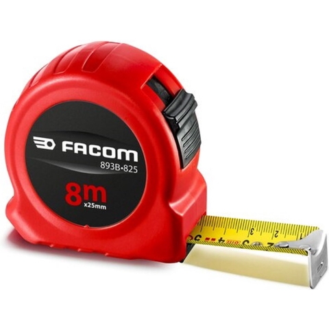 Facom 893B - MEETLINT, DUBBELZIJDIG, 8 M MET BLOKKERING-ABS HUIS - 893B.825PB