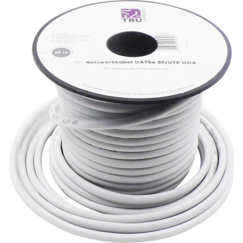 TRU COMPONENTS Netwerkkabel CAT 5e SF/UTP 4 x 2 x 0.14 mm² Wit 25 m