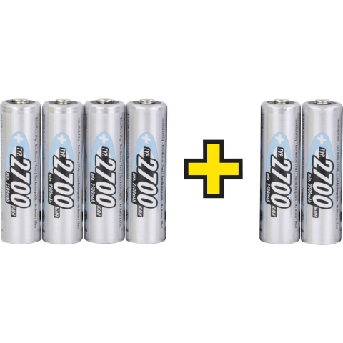 Ansmann 4+2 HR06 Oplaadbare AA batterij (penlite) NiMH 2700 mAh 1.2 V 6 stuk(s)