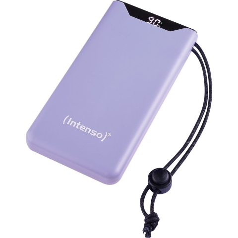 Intenso F10000 Powerbank 10000 mAh Quick Charge, USB PD LiPo USB-A, USB-C Paars Statusweergave