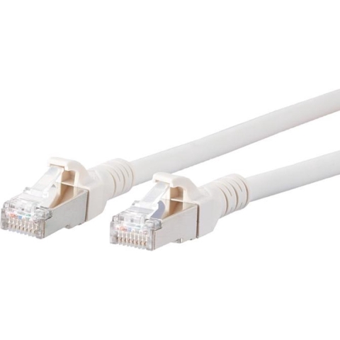Metz Connect 1308457088-E RJ45 Netwerkkabel, patchkabel CAT 6A S/FTP 7.00 m Wit Snagless 1 stuk(s)