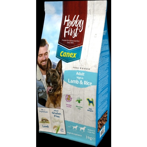 HobbyFirst Canex Adult Hondenvoer Lamb&Rice 3 kg