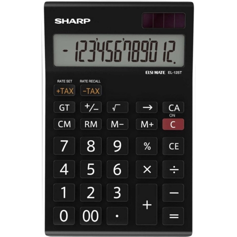 Citizen SH-EL125TWH Calculator Sharp EL125TWH Zwart-wit Desk 12 Digit