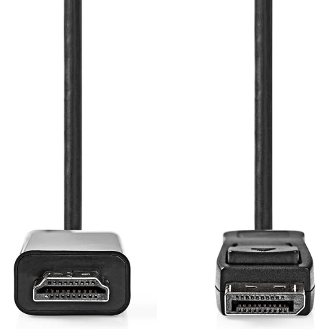 Nedis CCGB37100BK10 Displayport-kabel Displayport Male Hdmi™ Connector 4k@30hz Vernikkeld 1.00 M Rond Pvc Antraciet Doos
