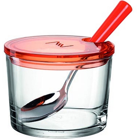 Montana Jampot 10 cm + Lepel Oranje/Glas