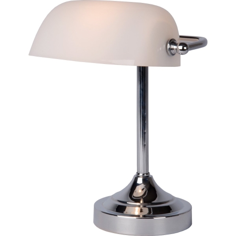 Lucide Banker - Bureaulamp - 22 X 13,5 X 30 Cm - Chroom, Wit
