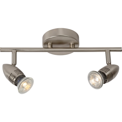 Lucide Caron 2 - Opbouwspot - 32 X 9 X 13 Cm - 2 X 5W LED Incl. - Satijn Chroom