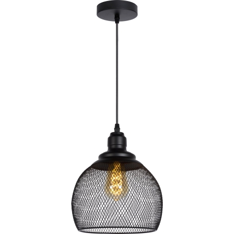 Lucide Mesh Medium - Hanglamp - Ø 22 X 150 Cm - Zwart