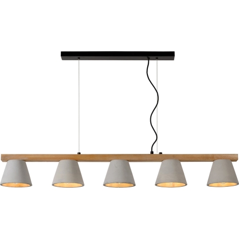 Lucide Possio - Hanglamp - 110 X 15 X 130 Cm - Taupe, Hout