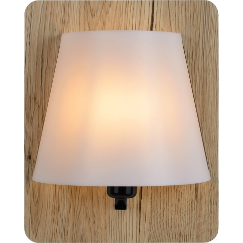 Lucide Idaho - Wandlamp - 12 X 12 X 25 Cm - Licht Bruin En Opaal