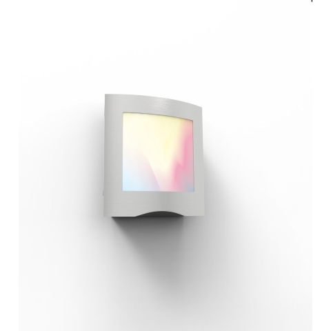 Lutec Farell - Buiten Wandlamp - 21 X 6 X 22 Cm - 14W Slimme LED Incl. - WiZ - IP44 - Grijs En Opaal