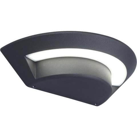 Lutec Ghost - Buiten Wandlamp - 26 X 13 X 7 Cm - 7,5W LED Incl. - IP54 - Donkergrijs