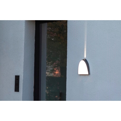 Lutec Apollo - Buiten Wandlamp - 18 X 6 X 21 Cm - 14W LED Incl. - IP54 - Donkergrijs