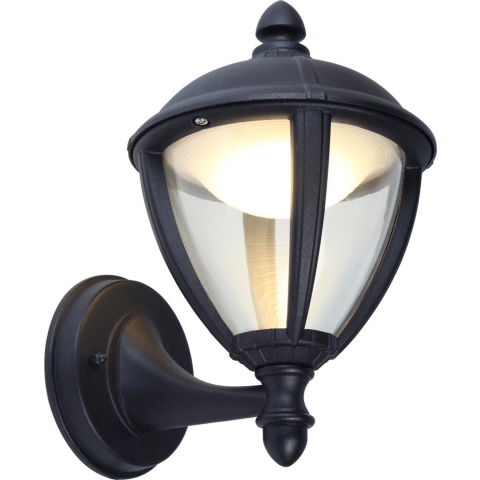 Lutec Unite - Buiten Wandlamp - 20 X 16 X 26 Cm - 9W LED Incl. - IP44 - Zwart